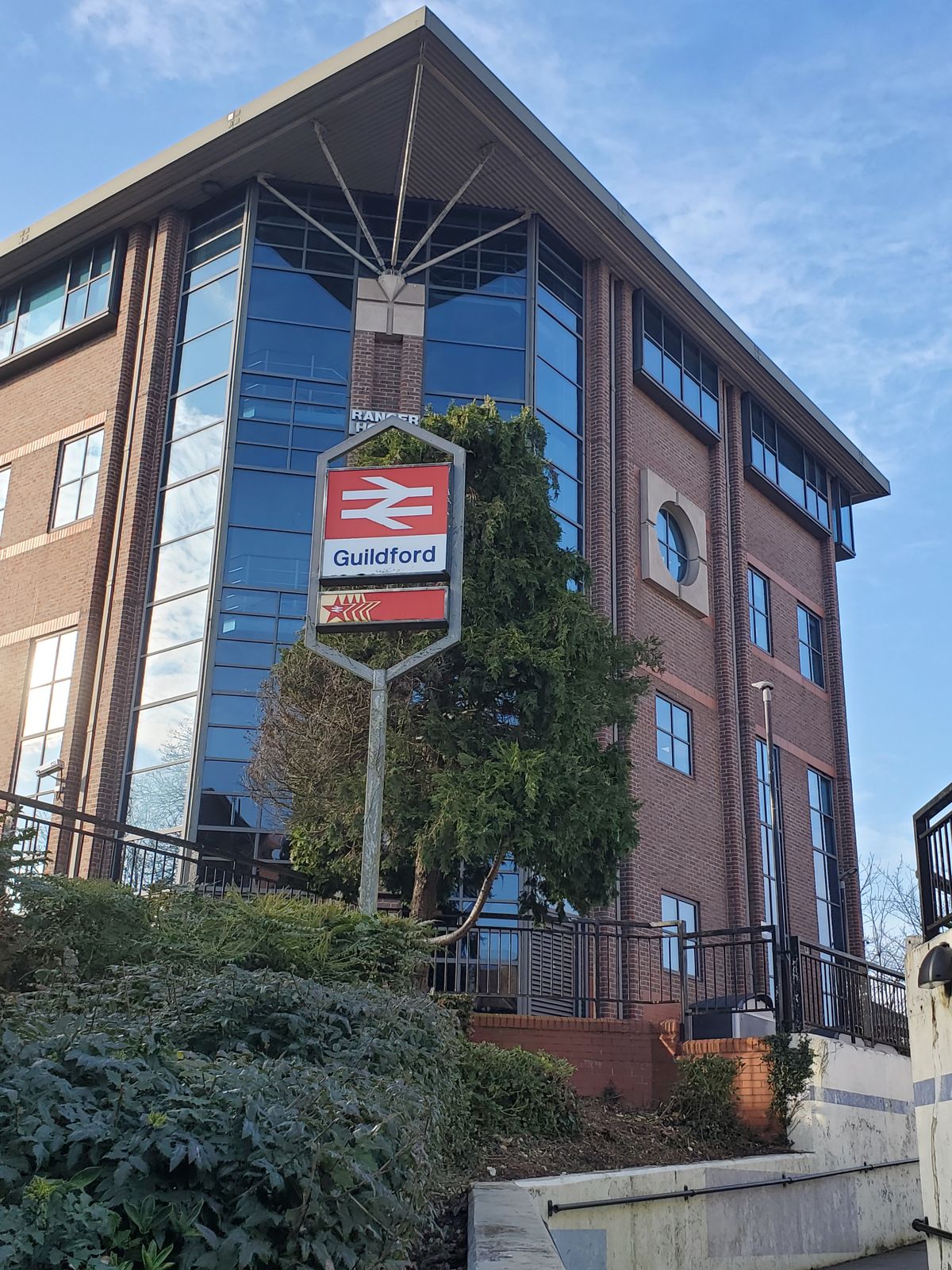 Guildford train station sign